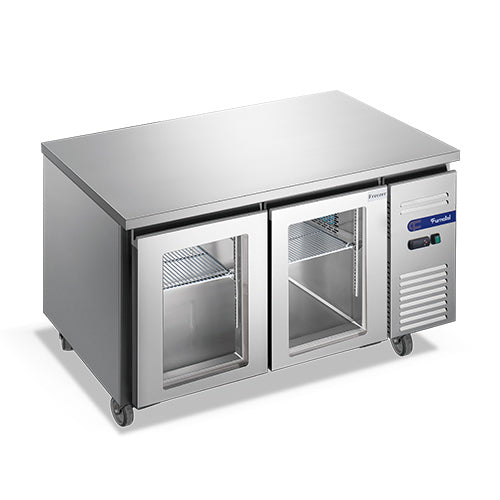 2 Glass Doors Fancooling Undercounter Freezer