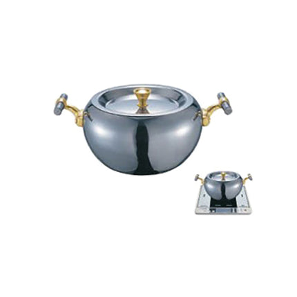 Stainless Steel Composite Bottom Hot Pot With Gilded Handles