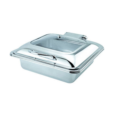 Heavy Duty Oblong Roll Top Induction Chafer With Glass Lid