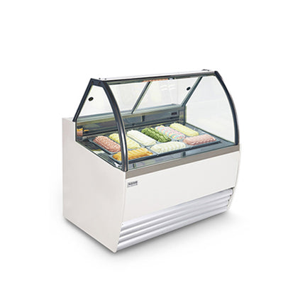 Twelve pans Curved Glass Gelato Showcase