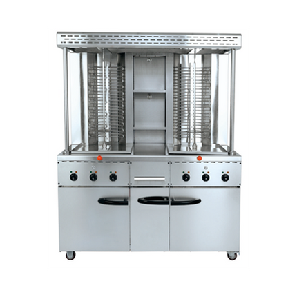 8 Burners Electric Shawarma Machine with Cabinet