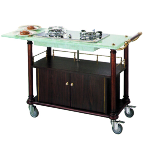 Double Head Cooking Cart With Stone Surface