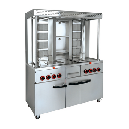 Gas Shawarma Machine with Cabinet