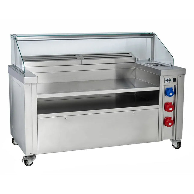 Mobile cooking station - 1600x850mm - Height: 1170mm