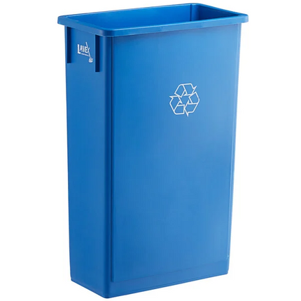 23 Gallon Blue Slim Rectangular Recycle Bin