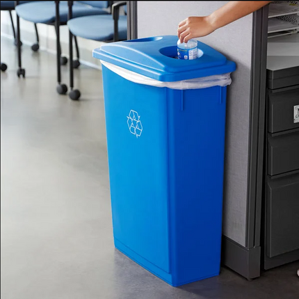 23 Gallon Blue Slim Rectangular Recycle Bin