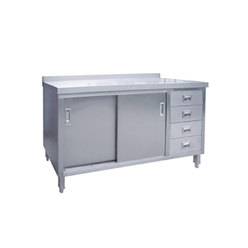 1200*600*850+100mm SS304 600mm Cabinet With Doors, Drawer & Splash Back