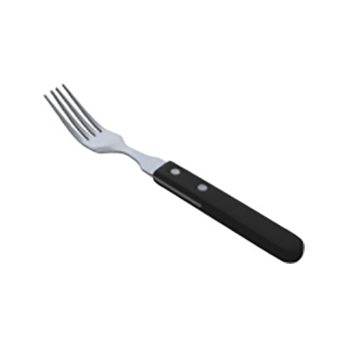 Stainless Steel Fork With Black Wooden Handle