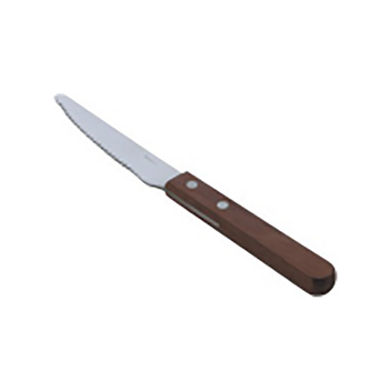 Stainless Steel Knife With Red Wooden Handle