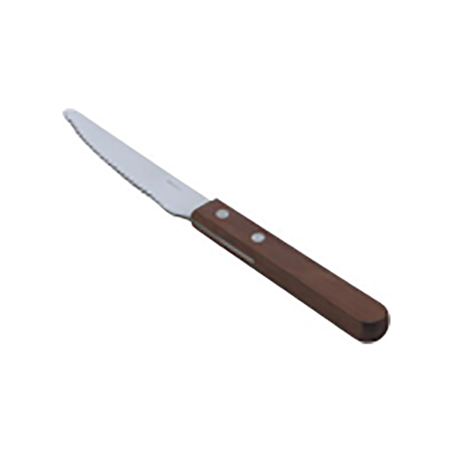 Stainless Steel Knife With Red Wooden Handle