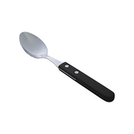 Stainless Steel Spoon With Black Wooden Handle