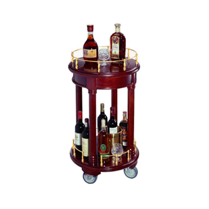 Two Layers Round Wine and Liquor Cart