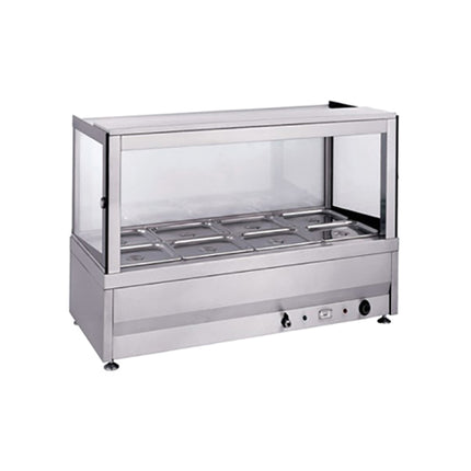 Electric 6 Pans Buffet Hot Food Display with Straight Glass