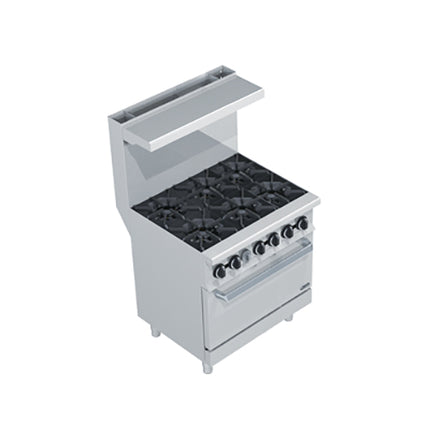 Max series 6-Burner Gas Range With Oven/Stainless Steel 304