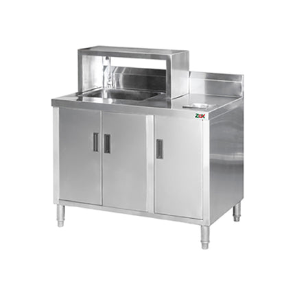 Stainless Steel Single Sink Workstation With Over Shelf