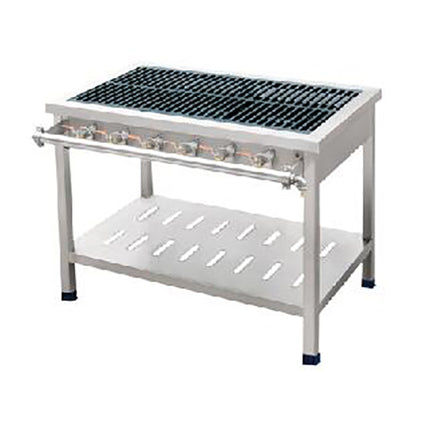 6 Burner Gas Wok Stove With Undershelf